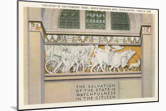 Pioneers Panel, State Capitol, Lincoln, Nebraska-null-Mounted Art Print