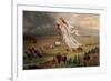 Pioneers Travel West by Rail and Wagon-null-Framed Premium Giclee Print