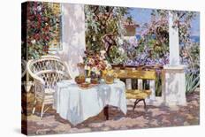 Garden Table with Blue Chair-Piotr Stolerenko-Art Print