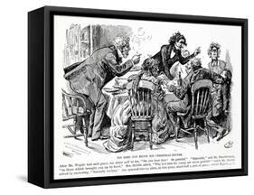 Pip Does not Enjoy his Christmas Dinner, Illustration from Great Expectations-Harry Furniss-Framed Stretched Canvas