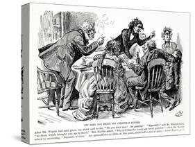 Pip Does not Enjoy his Christmas Dinner, Illustration from Great Expectations-Harry Furniss-Stretched Canvas