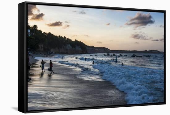 Pipa Beach at Sunset, Rio Grande Do Norte, Brazil, South America-Michael Runkel-Framed Stretched Canvas