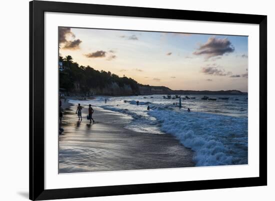 Pipa Beach at Sunset, Rio Grande Do Norte, Brazil, South America-Michael Runkel-Framed Photographic Print