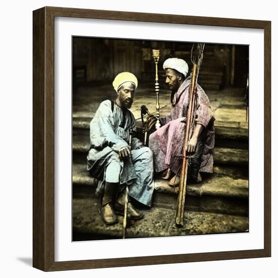 Pipe Cleaners in Cairo (Egypt)-Leon, Levy et Fils-Framed Photographic Print