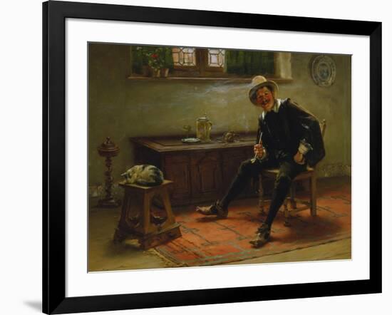 Pipe Smoker in a Traditional German Dressing, 1893-Albert Schröder-Framed Giclee Print