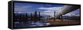 Pipeline Passing Through a Snow Covered Landscape, Trans-Alaskan Pipeline, Alaska, USA-null-Framed Stretched Canvas