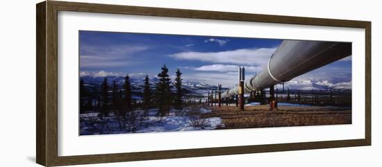 Pipeline Passing Through a Snow Covered Landscape, Trans-Alaskan Pipeline, Alaska, USA-null-Framed Photographic Print