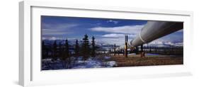 Pipeline Passing Through a Snow Covered Landscape, Trans-Alaskan Pipeline, Alaska, USA-null-Framed Photographic Print