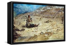 Piper George Findlater (1872-1942) of the Gordon Highlanders Earning the Victoria Cross at Dargai…-Edward Matthew Hale-Framed Stretched Canvas