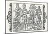 Piper Performs with Players of Three Types of Stringed Instruments, a Rebec a Lute and a Harp-Olaus Magnus-Mounted Art Print