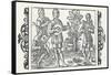 Piper Performs with Players of Three Types of Stringed Instruments, a Rebec a Lute and a Harp-Olaus Magnus-Framed Stretched Canvas