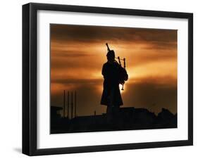 Piper William Bill Millin Playing Bagpipes, Normandy Beach-null-Framed Premium Photographic Print