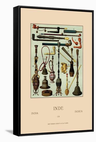 Pipes of India-Racinet-Framed Stretched Canvas