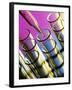 Pipette Adding Fluid To One of Several Test Tubes-Tek Image-Framed Photographic Print