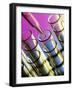 Pipette Adding Fluid To One of Several Test Tubes-Tek Image-Framed Photographic Print