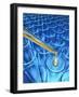 Pipette Dripping Liquid into Test Tubes-Matthias Kulka-Framed Giclee Print