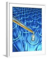 Pipette Dripping Liquid into Test Tubes-Matthias Kulka-Framed Giclee Print