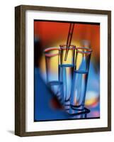 Pipette Places a Solution In a Test Tube-Tek Image-Framed Photographic Print