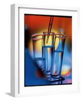 Pipette Places a Solution In a Test Tube-Tek Image-Framed Photographic Print