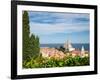 Piran, Primorska, Slovenia. Overeall view of the town and of St. George's cathedral from the Tow...-null-Framed Photographic Print