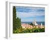 Piran, Primorska, Slovenia. Overeall view of the town and of St. George's cathedral from the Tow...-null-Framed Photographic Print