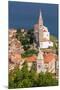 Piran, Primorska, Slovenia. Overeall view of the town and of St. George's cathedral from the Tow...-null-Mounted Photographic Print