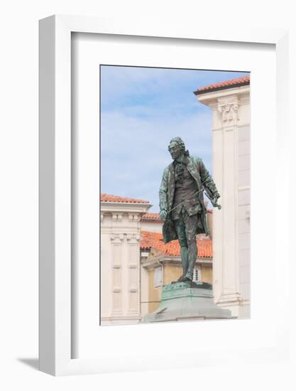 Piran, Primorska, Slovenia. Statue of Giuseppe Tartini, 1692-1770, violinist and composer born i...-null-Framed Photographic Print