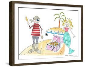 Pirate and Mermaid-Effie Zafiropoulou-Framed Giclee Print