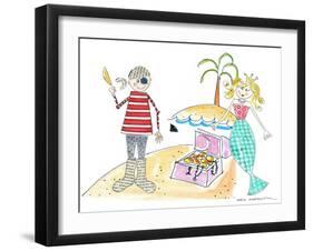 Pirate and Mermaid-Effie Zafiropoulou-Framed Giclee Print