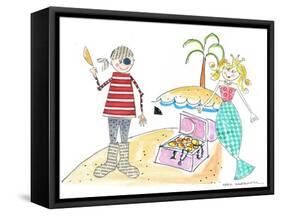 Pirate and Mermaid-Effie Zafiropoulou-Framed Stretched Canvas