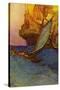 Pirate attack on a galleon-Howard Pyle-Stretched Canvas