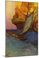 Pirate attack on a galleon-Howard Pyle-Mounted Giclee Print