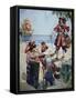 Pirate Chief Burying Treasure-R.j. Gallan-Framed Stretched Canvas