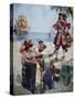 Pirate Chief Burying Treasure-R.j. Gallan-Stretched Canvas