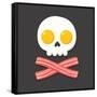 Pirate Flag Made of Fried Eggs and Bacon as Skull and Crossbones. Cartoon Breakfast Food Vector Ill-Soodowoodo-Framed Stretched Canvas