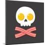 Pirate Flag Made of Fried Eggs and Bacon as Skull and Crossbones. Cartoon Breakfast Food Vector Ill-Soodowoodo-Mounted Art Print