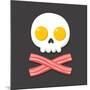 Pirate Flag Made of Fried Eggs and Bacon as Skull and Crossbones. Cartoon Breakfast Food Vector Ill-Soodowoodo-Mounted Art Print
