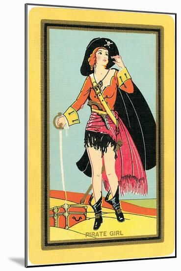 Pirate Girl Card-null-Mounted Giclee Print