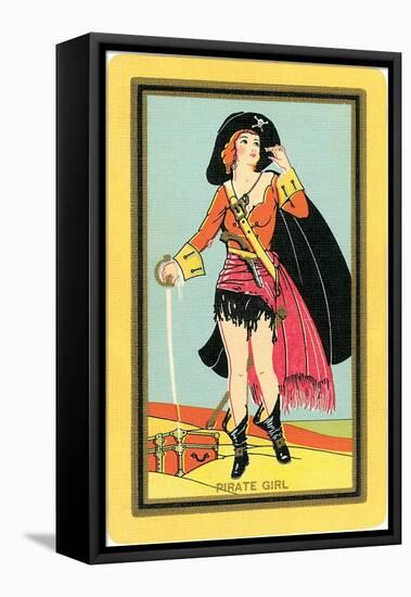 Pirate Girl Card-null-Framed Stretched Canvas