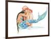 Pirate holding Mermaid-sylvia pimental-Framed Art Print