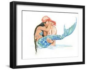 Pirate holding Mermaid-sylvia pimental-Framed Art Print