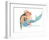 Pirate holding Mermaid-sylvia pimental-Framed Art Print