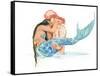 Pirate holding Mermaid-sylvia pimental-Framed Stretched Canvas