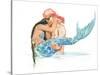 Pirate holding Mermaid-sylvia pimental-Stretched Canvas
