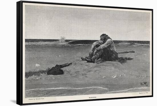 Pirate is Dumped by His Companions-Howard Pyle-Framed Stretched Canvas