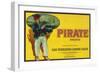 Pirate Lemon Label - San Fernando, CA-Lantern Press-Framed Art Print