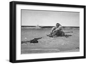 Pirate Marooned on a Desert Isle, 1887-Howard Pyle-Framed Giclee Print