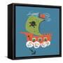 Pirate Ship/Hand Drawn Vector Illustration/Can Be Used for Kid's or Baby's Shirt Design/Textile Pri-Eteri Davinski-Framed Stretched Canvas