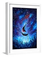 Pirate Ship in Cosmos-Valery Rybakow-Framed Art Print