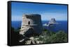 Pirate Tower and Es Vedra, Ibiza (Unesco World Heritage List, 1999), Balearic Islands, Spain-null-Framed Stretched Canvas